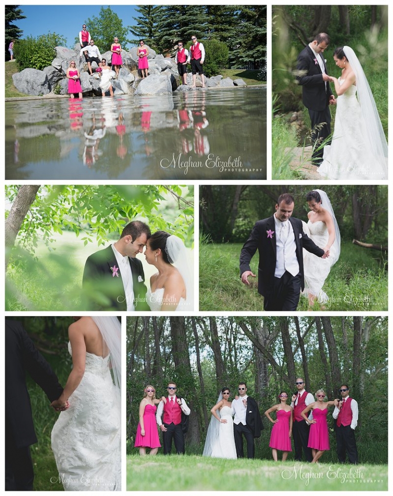 Pink Bridesmaids Wedding Photos Calgary