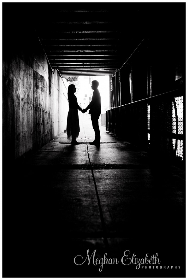 Tunnel Silhouette Engagement Photo Calgary